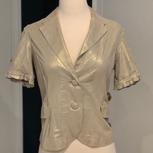 OBsessed - shimmery gold short sleeve blazer